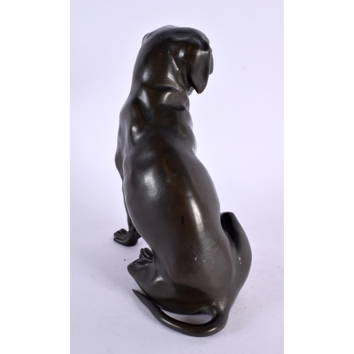 287 - European School (C1900) Bronze, Study of a hound. 17 cm x 11 cm.