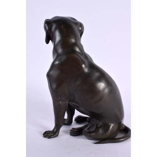 287 - European School (C1900) Bronze, Study of a hound. 17 cm x 11 cm.