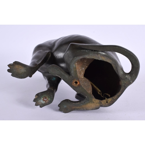 287 - European School (C1900) Bronze, Study of a hound. 17 cm x 11 cm.