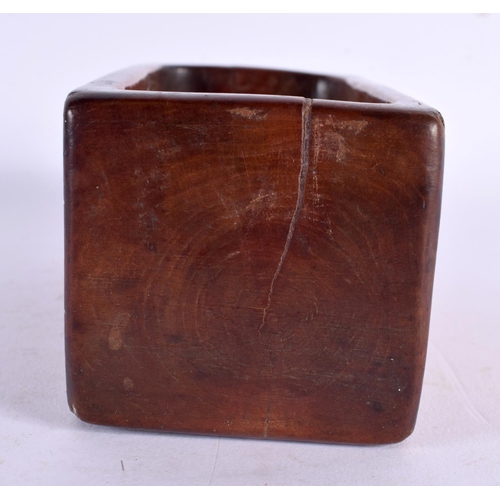 298 - A CHARMING MID 19TH CENTURY TREEN CARVED WOOD COLLECTION BOX formed with a clenched fist, dated 1843... 