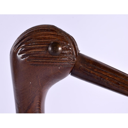 320 - AN ART DECO CARVED WOOD KIWI BIRD DESK LANTERN. 38 cm x 28 cm.