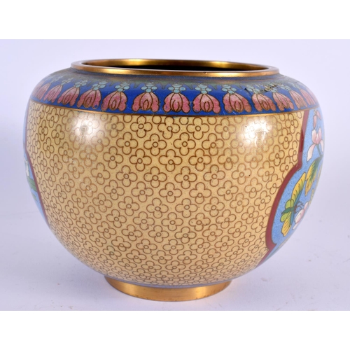 340 - AN EARLY 20TH CENTURY CHINESE CLOISONNE ENAMEL JARDINIERE Late Qing/Republic. 16 cm x 14 cm.