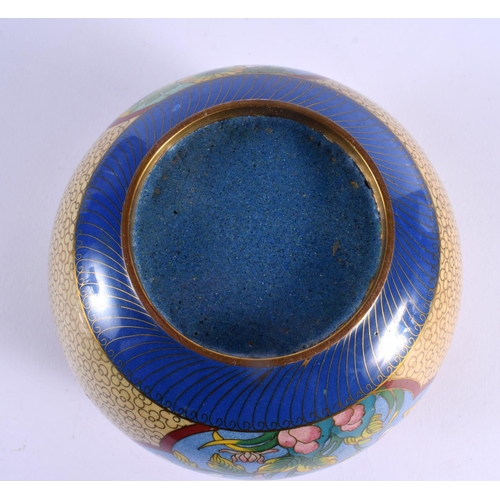 340 - AN EARLY 20TH CENTURY CHINESE CLOISONNE ENAMEL JARDINIERE Late Qing/Republic. 16 cm x 14 cm.