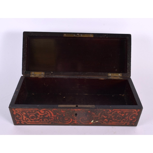 363 - AN EARLY 19TH CENTURY FRENCH BOULLE TORTOISESHELL BOX together with an Anglo indian fan shaped box. ... 