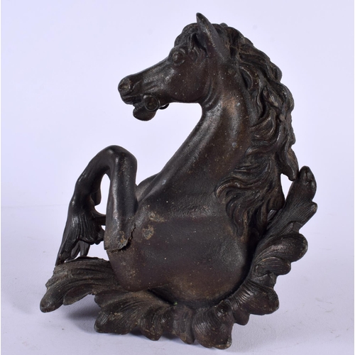 364 - AN UNUSUAL 19TH CENTURY EUROPEAN GRAND TOUR FIGURE OF A HORSE together with two similar busts. Large... 