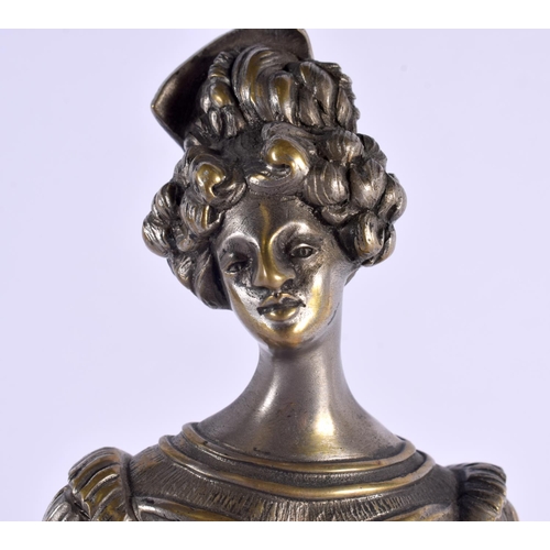 393 - A RARE 19TH CENTURY ENGLISH SILVERED BRONZE AND GRANITE DESK STAND formed as a classical female. 27 ... 