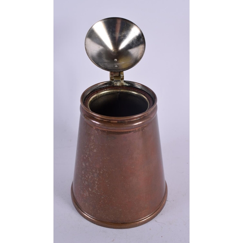 402 - AN ARTS AND CRAFTS W A S BENSON COPPER TANKARD. 17 cm high.