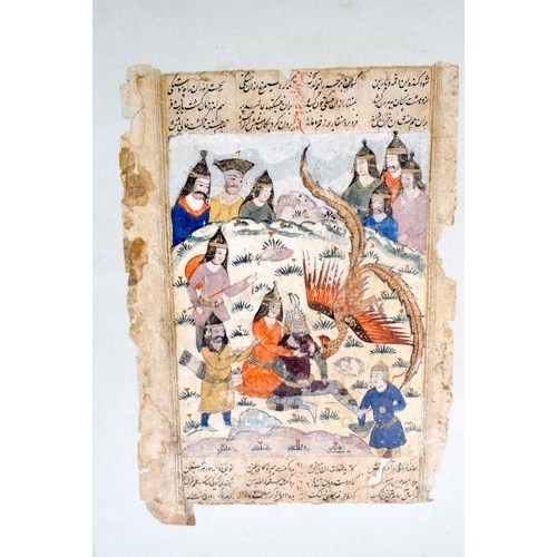 429 - Indian School (18th/19th Century) Watercolour, Illuminated manuscript, figures in a landscape. 40 cm... 