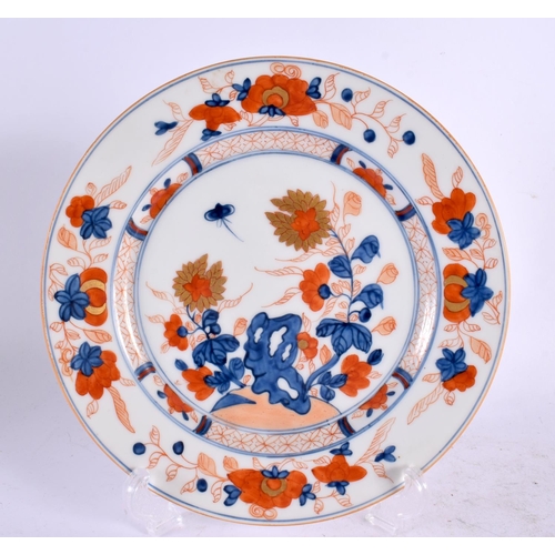 43 - AN EARLY 19TH CENTURY ENGLISH PORCELAIN SHELL FORM DISH painted with bold roses, together with an im... 