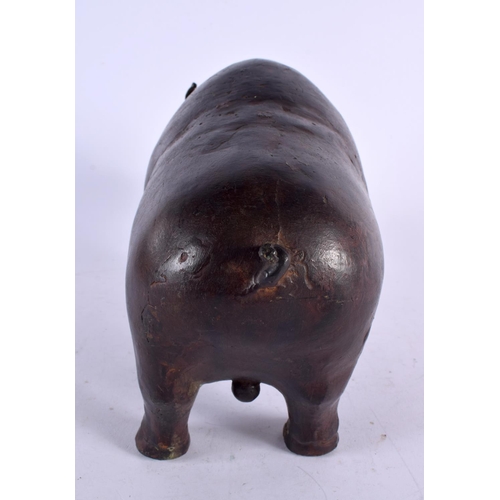 456 - A LARGE 19TH ENTURY AFRICAN BRONZE FIGURE OF A WILD BOAR. 27 cm x 18 cm.