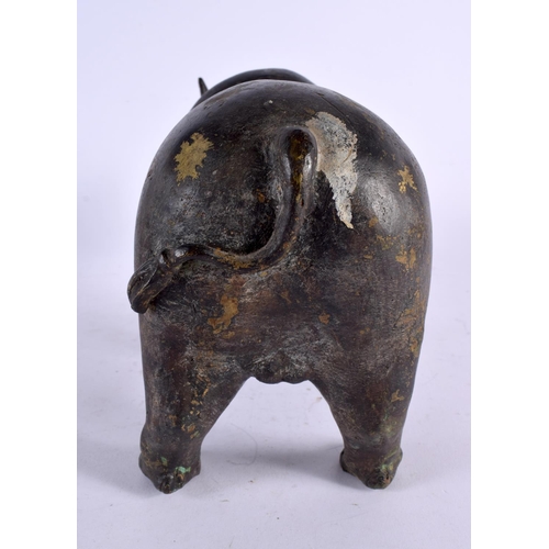 457 - A LARGE 19TH ENTURY AFRICAN BRONZE FIGURE OF A RHINOCEROS. 27 cm x 18 cm.