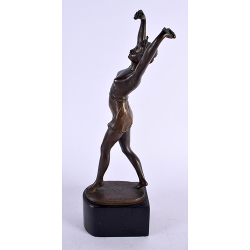 463 - Otto Hoffmann (1885-1915) German, Bronze dancer. 32 cm high.