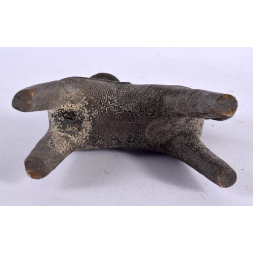 506 - AN ANTIQUE MIDDLE EASTERN BENIN BRONZE FIGURE OF A HORSE. 12 cm x 12 cm.