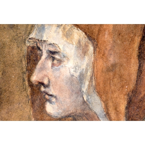 533 - Italian School (18th/19th Century) Watercolour, Madonna of sorrows. 38 cm x 26 cm.