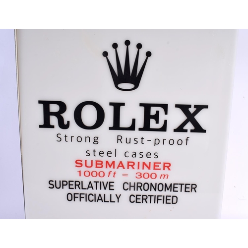 549 - A ROLEX SUBMARINER ILLUMINATED SHOP DISPLAY SIGN. 54 cm x 36 cm.