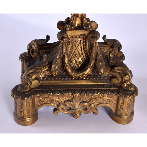 619 - A LARGE PAIR OF 19TH CENTURY FRENCH SIX BRANCH CANDLEABREA modelled upon acanthus capped bases. 54 c... 