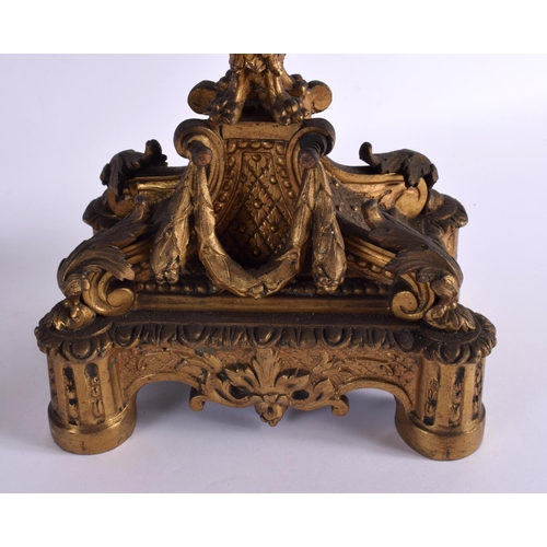 619 - A LARGE PAIR OF 19TH CENTURY FRENCH SIX BRANCH CANDLEABREA modelled upon acanthus capped bases. 54 c... 