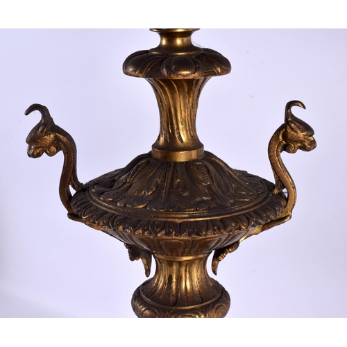 619 - A LARGE PAIR OF 19TH CENTURY FRENCH SIX BRANCH CANDLEABREA modelled upon acanthus capped bases. 54 c... 