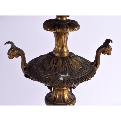 619 - A LARGE PAIR OF 19TH CENTURY FRENCH SIX BRANCH CANDLEABREA modelled upon acanthus capped bases. 54 c... 