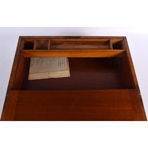 621 - A LARGE MID 19TH CENTURY ENGLISH SATINWOOD PARTUETRY WRITING BOX. 48 cm x 28 cm x 15 cm.