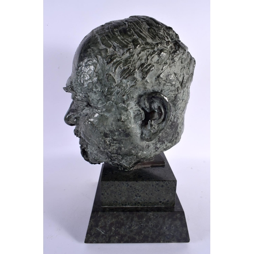 628 - Sir Jacob Epstein (1880-1959) Bronze, Russian Male, Marble plinth. 37 cm x 17 cm.