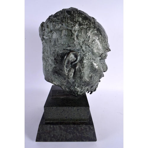 628 - Sir Jacob Epstein (1880-1959) Bronze, Russian Male, Marble plinth. 37 cm x 17 cm.