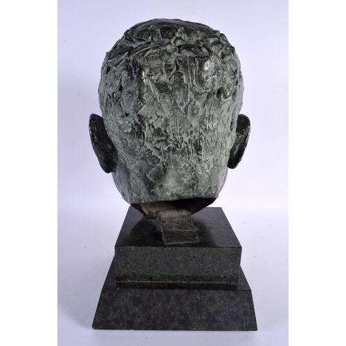 628 - Sir Jacob Epstein (1880-1959) Bronze, Russian Male, Marble plinth. 37 cm x 17 cm.