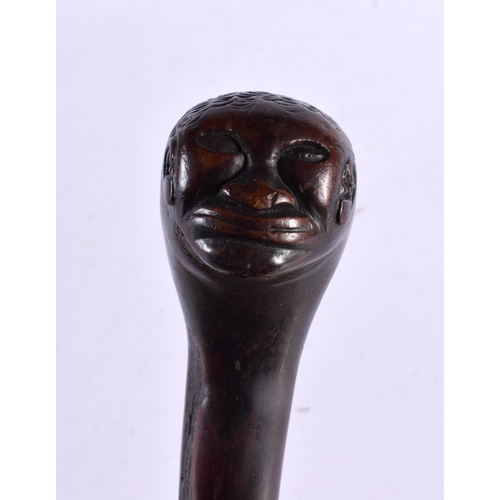 739 - AN UNUSUAL 19TH CENTURY TRIBAL DOUBLED HEADED WALKING CANE or possibly earlier and Continental. 90 c... 