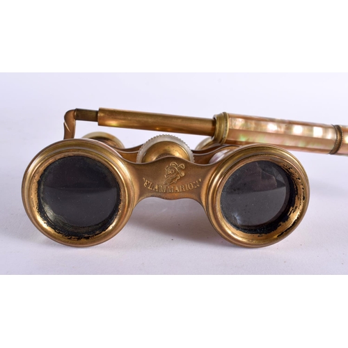 769 - A LOVELY PAIR OF ANTIQUE FRENCH MON L FISCHER OPTICIANS PARIS OPERA GLASSES with folding handle. 25 ... 