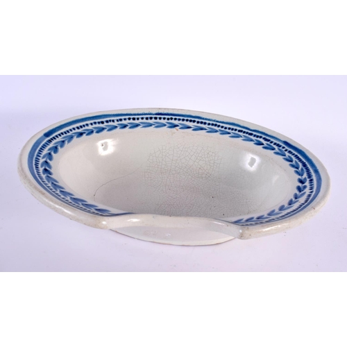 78 - A 19TH CENTURY DELFT FAIENCE TIN GLAZED BARBERS BOWL. 25 cm x 20 cm.