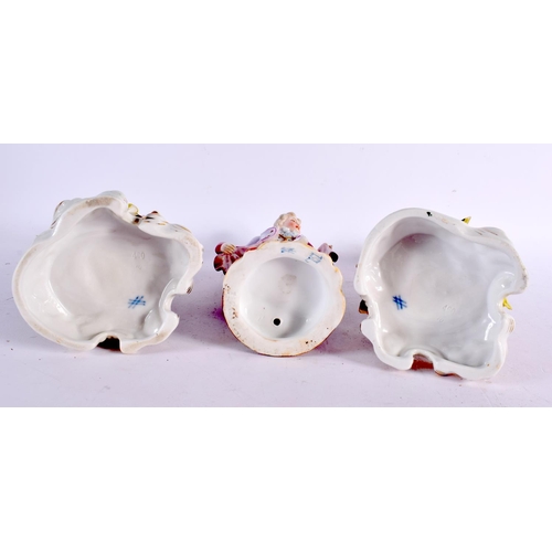 781 - THREE CONTINENTAL PORCELAIN FIGURES. Largest 24 cm high. (3)