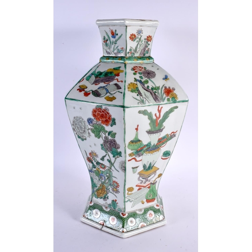 93 - A LARGE 19TH CENTURY FRENCH SAMSONS OF PARIS PORCELAIN VASE painted in the Chinese Kangxi manner. 42... 