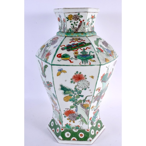 93 - A LARGE 19TH CENTURY FRENCH SAMSONS OF PARIS PORCELAIN VASE painted in the Chinese Kangxi manner. 42... 