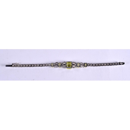 1054 - A SILVER CZ BRACELET. 24.2 grams. 19.5 cm long.