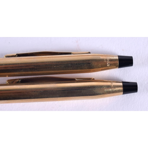 1056 - TEN GOLD FILLED PENS. (10)