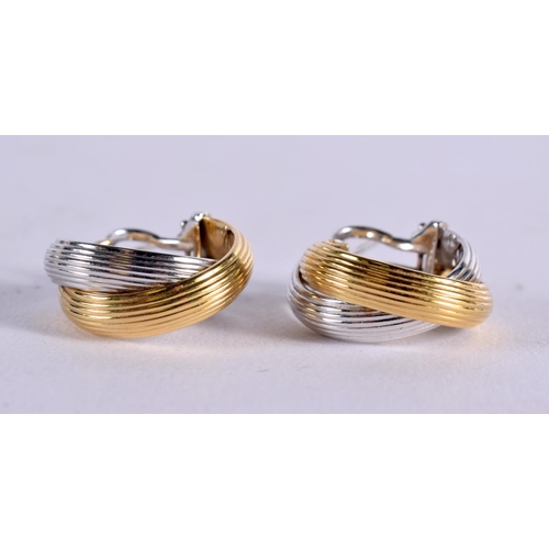 1115 - A PAIR OF 18CT GOLD TIFFANY & CO EARRINGS. 7 grams. 2 cm wide.