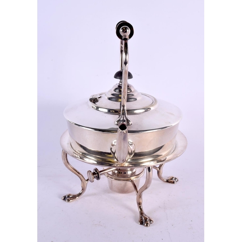 1118 - AN ART DECO SILVER PLATED HUKIN & HEATH SPIRIT KETTLE in the manner of Dr Christopher Dresser. 1057 ... 