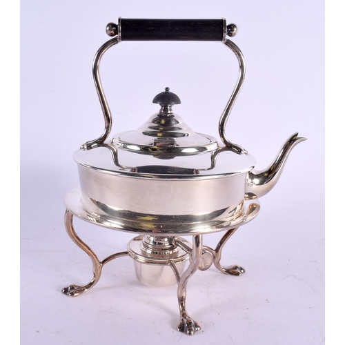 1118 - AN ART DECO SILVER PLATED HUKIN & HEATH SPIRIT KETTLE in the manner of Dr Christopher Dresser. 1057 ... 