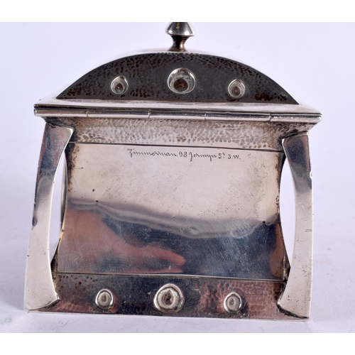 1185 - A LOVELY EDWARDIAN ART NOUVEAU SILVER TEA CADDY AND COVER of stylised form. London 1903. 195 grams. ... 