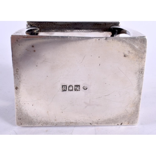 1185 - A LOVELY EDWARDIAN ART NOUVEAU SILVER TEA CADDY AND COVER of stylised form. London 1903. 195 grams. ... 