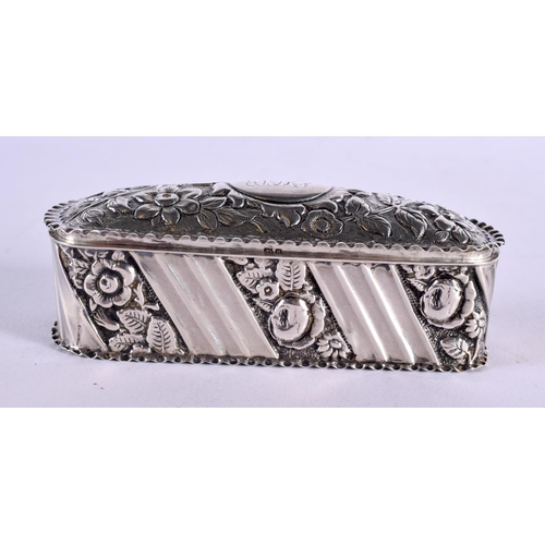 1189 - A VICTORIAN SILVER BOX. Birmingham 1892. 53 grams. 10 cm x 4 cm.