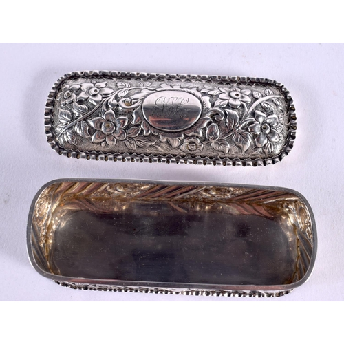 1189 - A VICTORIAN SILVER BOX. Birmingham 1892. 53 grams. 10 cm x 4 cm.