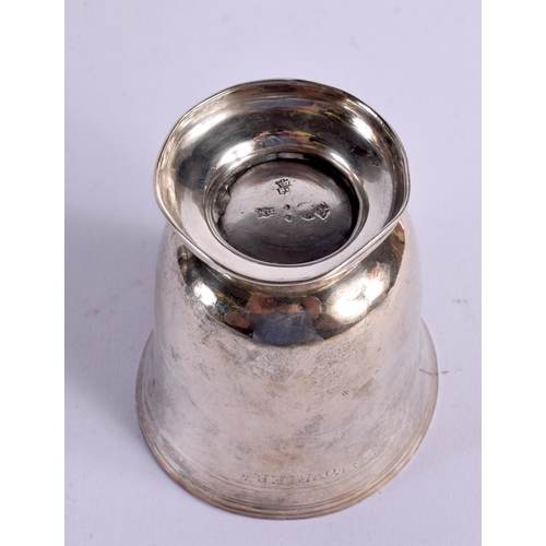 1207 - AN 18TH CENTURY CONTINENTAL SILVER BEAKER. 82 grams. 8.5 cm x 8 cm.