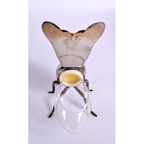 1210 - A VINTAGE SILVER PLATED BEE HONEY POT. 258 grams overall. 16 cm x 9 cm.