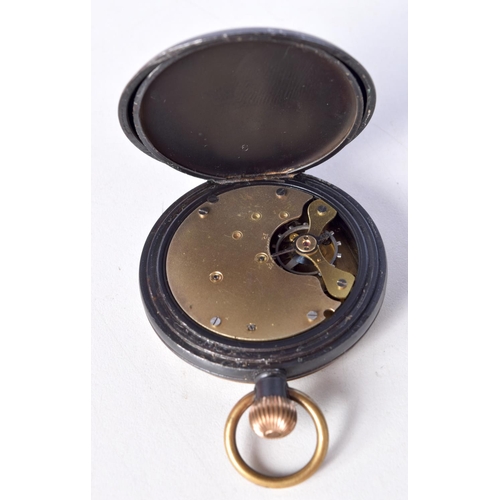 1259 - AN ANTIQUE WHITE & CO GUN METAL POCKET WATCH. 71.3 grams. 5 cm diameter.