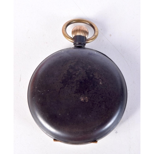 1259 - AN ANTIQUE WHITE & CO GUN METAL POCKET WATCH. 71.3 grams. 5 cm diameter.