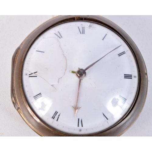 1276 - A GEORGE III POCKET WATCH by Andrew Reed of London No 685. 5.5 cm wide.