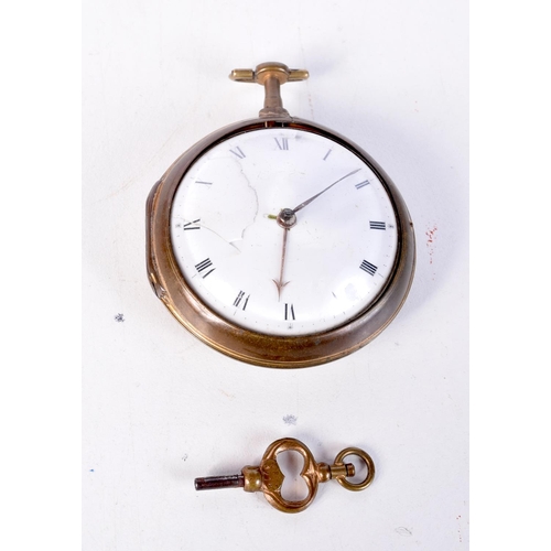 1276 - A GEORGE III POCKET WATCH by Andrew Reed of London No 685. 5.5 cm wide.