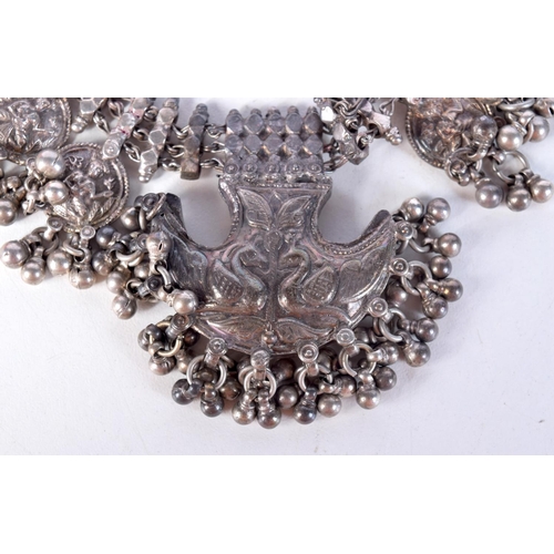 1297 - A MIDDLE EASTERN BEDOUIN SILVER NECKLACE. 201 grams. 45 cm long.