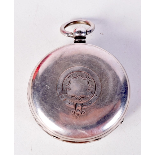 1317 - AN EDWARDIAN SILVER POCKET WATCH. Chester 1900. 187 grams overall. 5.75 cm diameter.